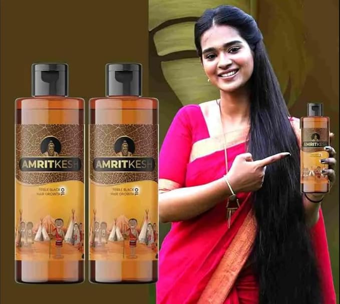 Buy The New Amritkesh Tribal Black Hair Growth Oil 100ml (Pack of 2) - BestCart