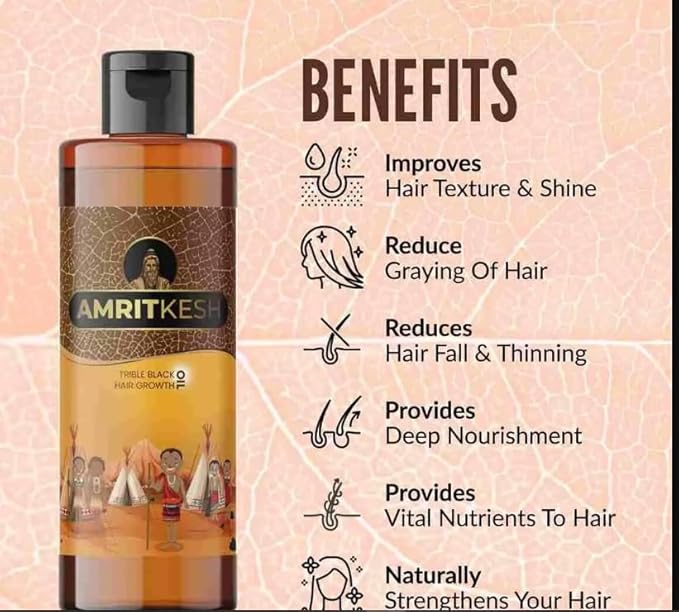 Buy The New Amritkesh Tribal Black Hair Growth Oil 100ml (Pack of 2) - BestCart