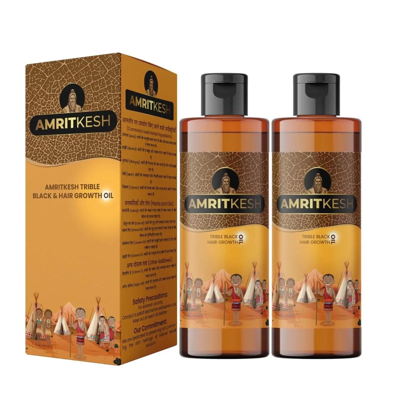 Buy The New Amritkesh Tribal Black Hair Growth Oil 100ml (Pack of 2) - BestCart